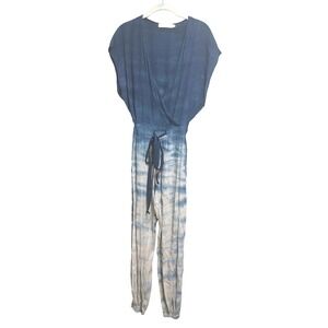Kain Label Blue Tie Dye Surplice Drawstring Jumpsuit XS